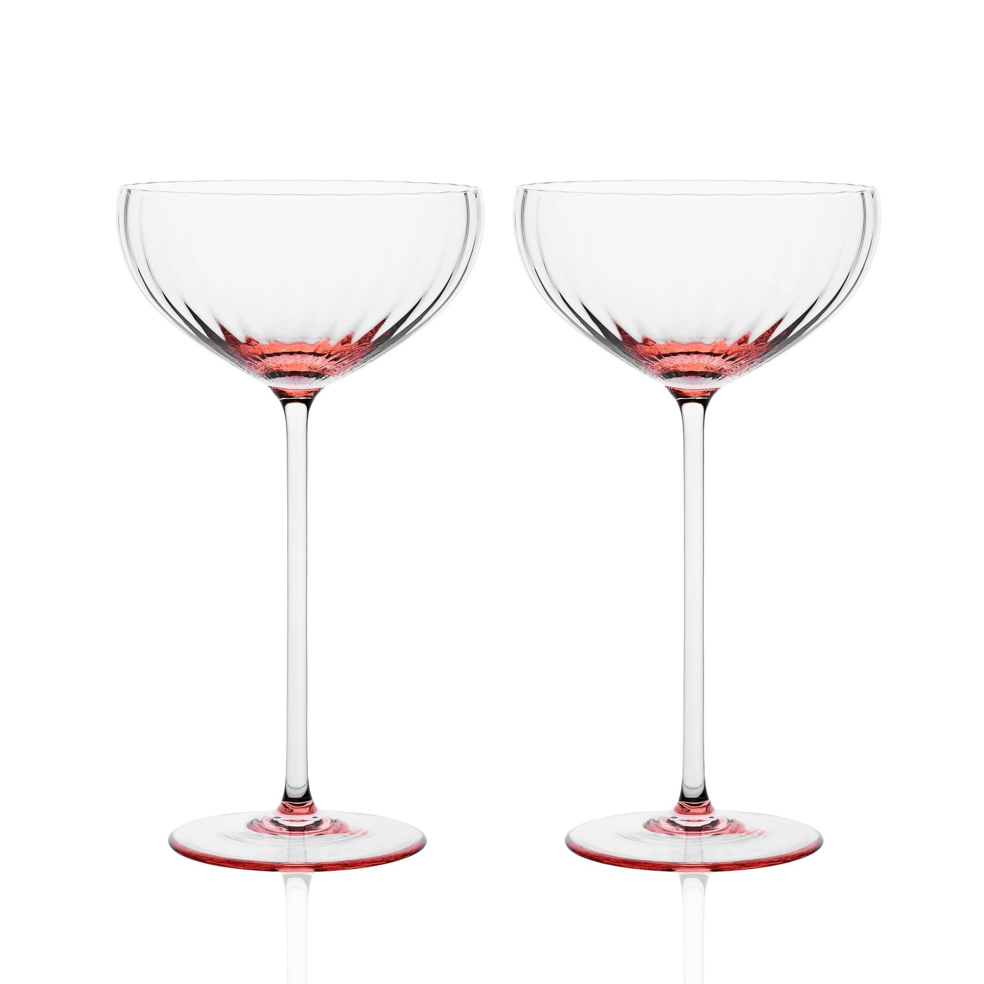 Quinn Rose Coupe Glasses Set/2 - Caskata