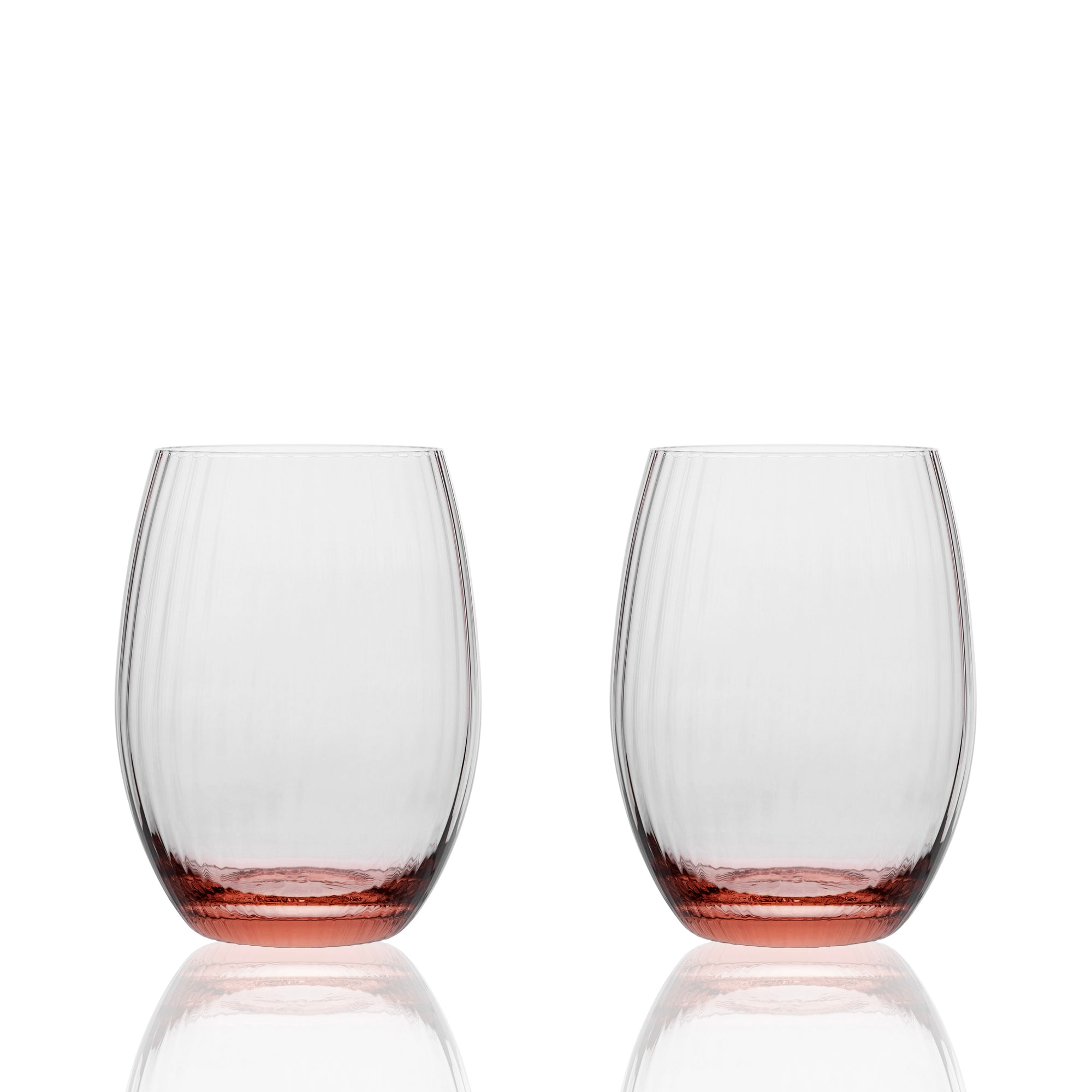 Quinn Stemware Tumbler or Stemless Wine Glass in Rose- Caskata