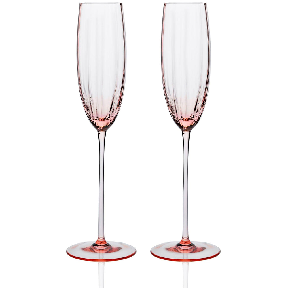 Quinn Rose Champagne Flute Glasses