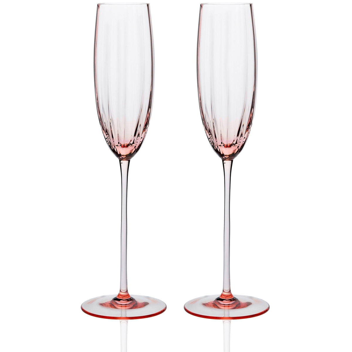 Quinn Stemware Champagne Flute, in Rose- Caskata