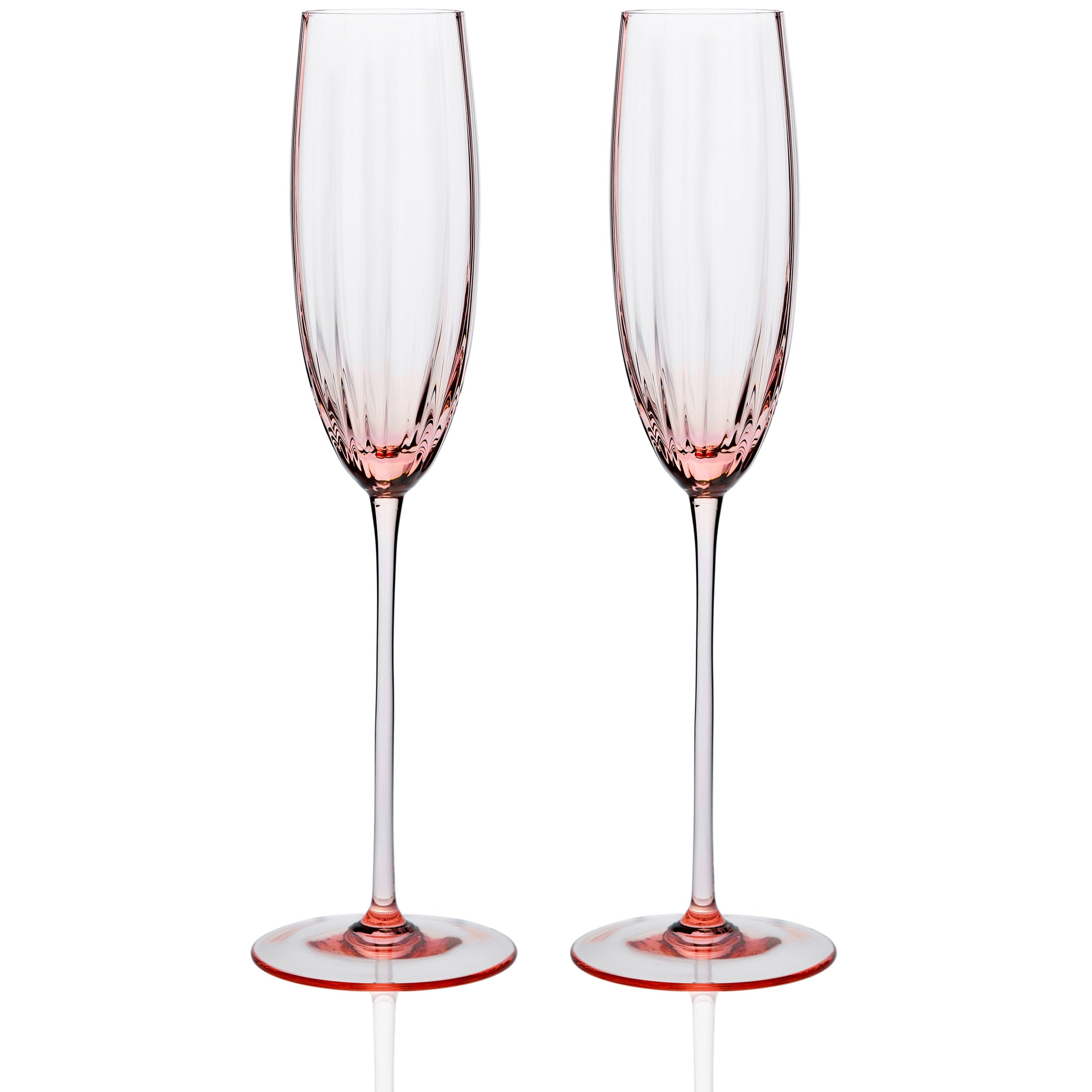 Set of 3Vintage Hand Blown Pink Blush Wine Glasses Long Stem Large Glasses