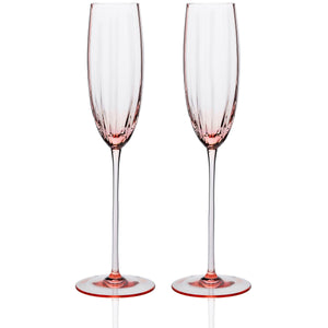 Quinn Stemware Champagne Flute, in Rose- Caskata