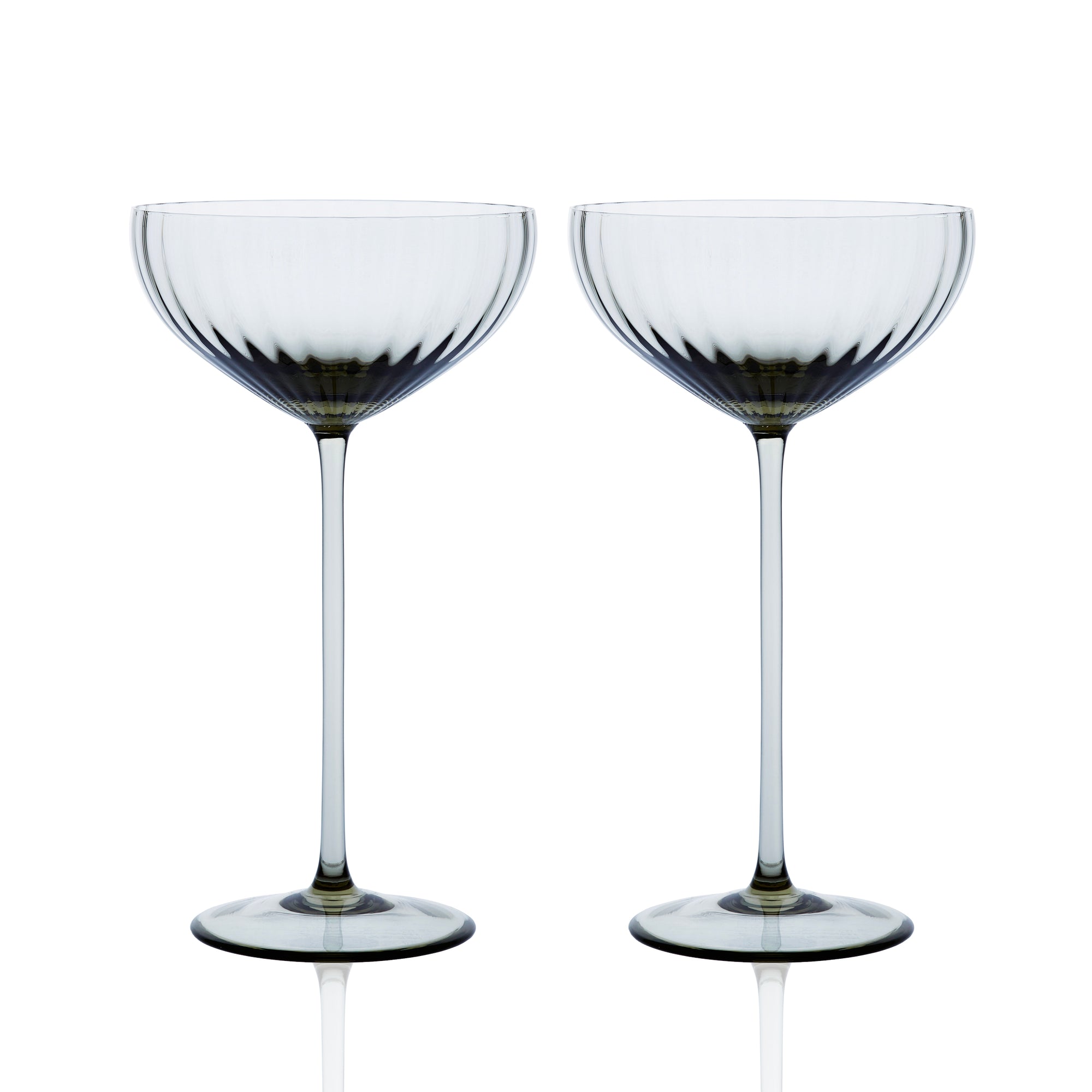 Quinn Smoke Coupe Glasses Set/2 - Caskata