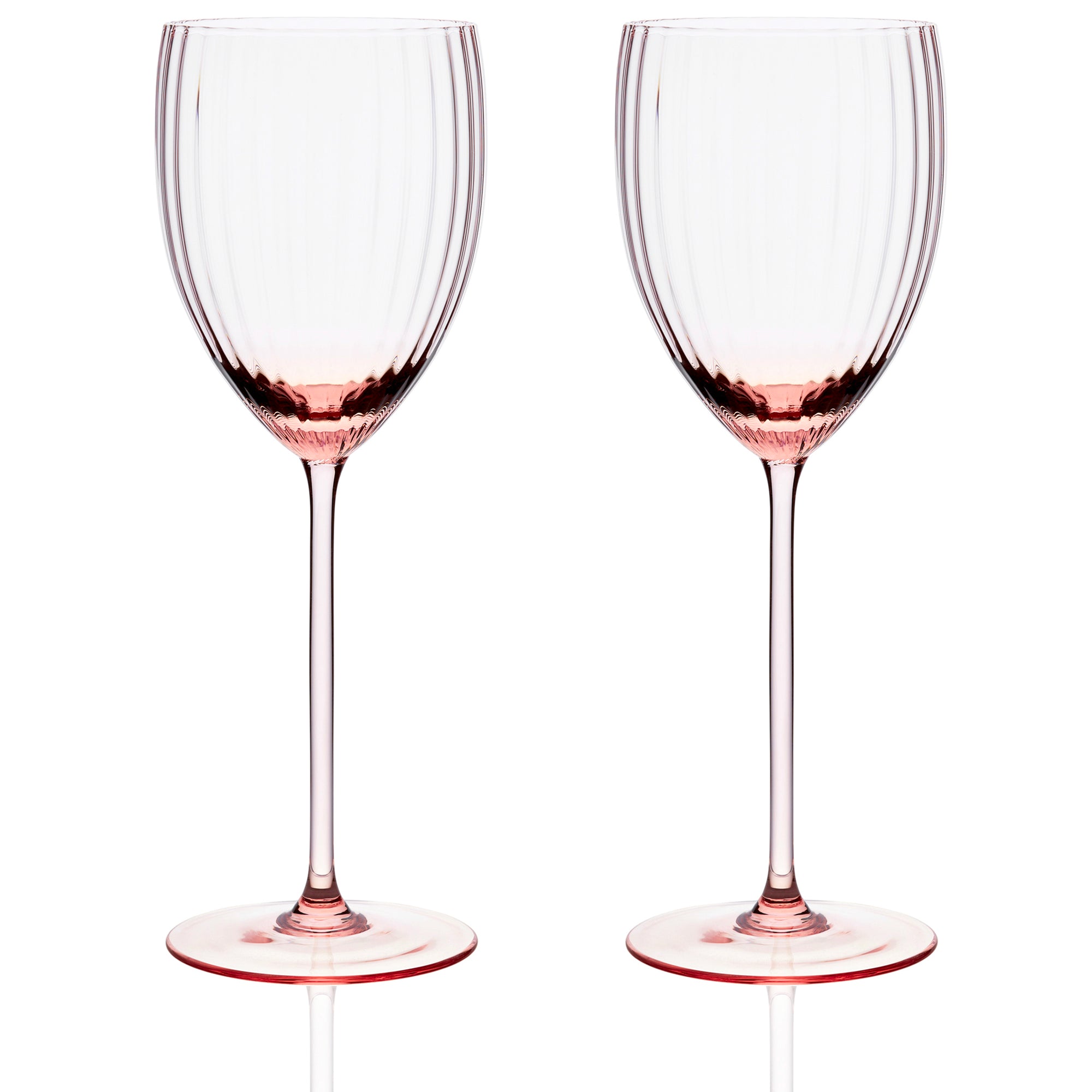 Quinn rose pink crystal universal wine glasses from Caskata.