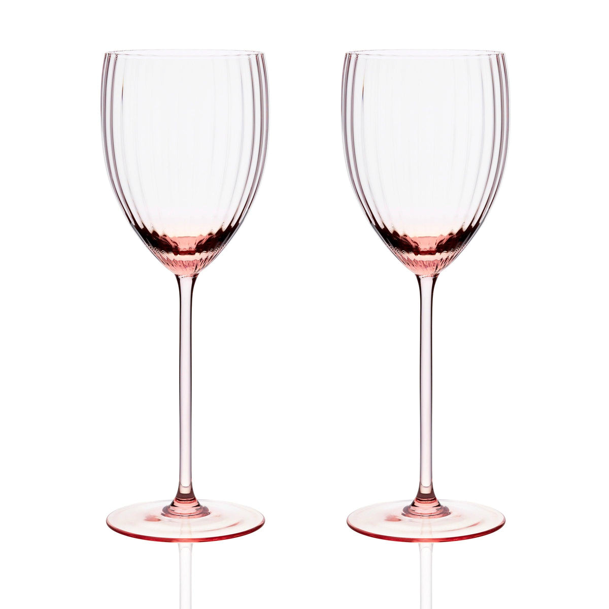 Quinn Rose mouth blown crystal white wine glasses from Caskata.