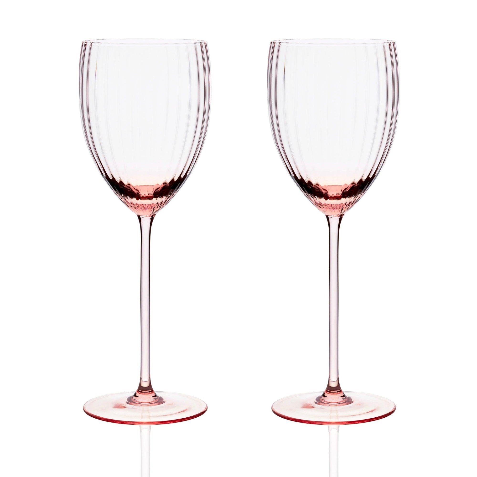 Quinn Rose mouth blown crystal white wine glasses from Caskata.