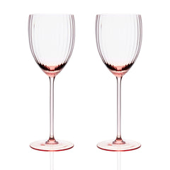 Quinn Rose mouth blown crystal white wine glasses from Caskata.