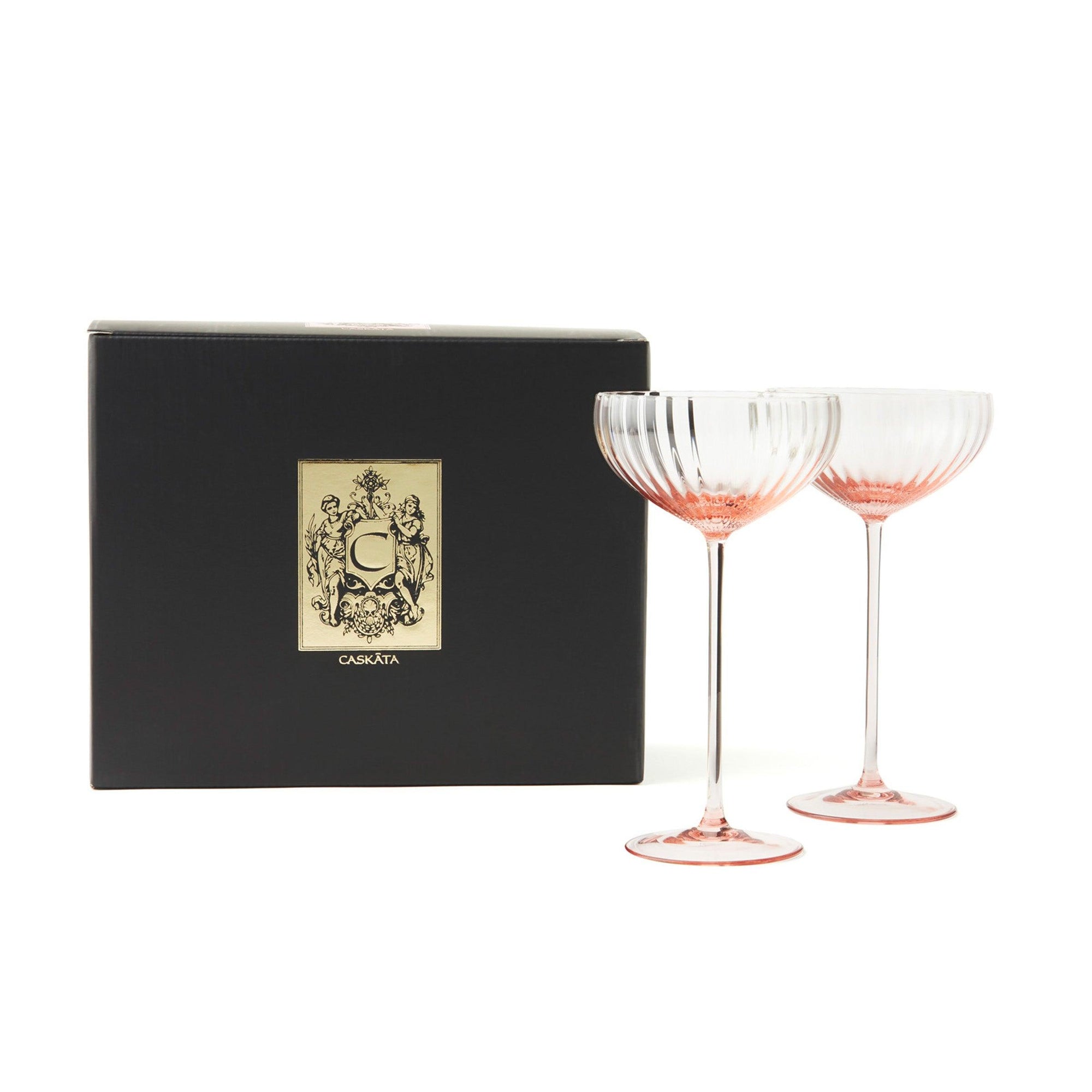 Quinn Rose Coupe Glasses Set/2 - Caskata