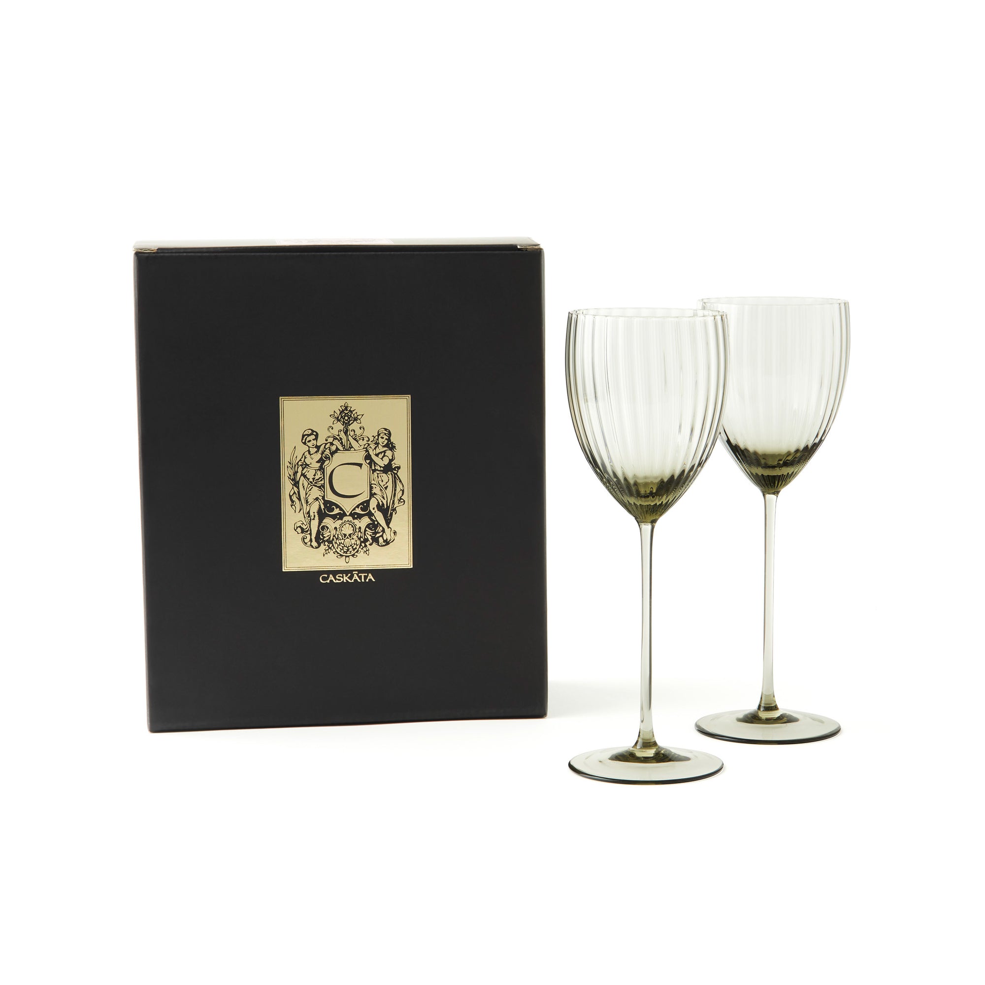 Quinn Smoke White Wine Glasses Set/2 - Caskata