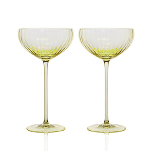 Quinn Citrine Coupe Glasses Set/2 - Caskata