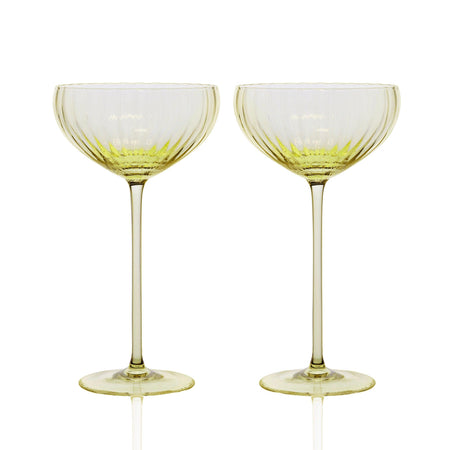 Quinn Citrine Coupe Glasses Set/2 - Caskata