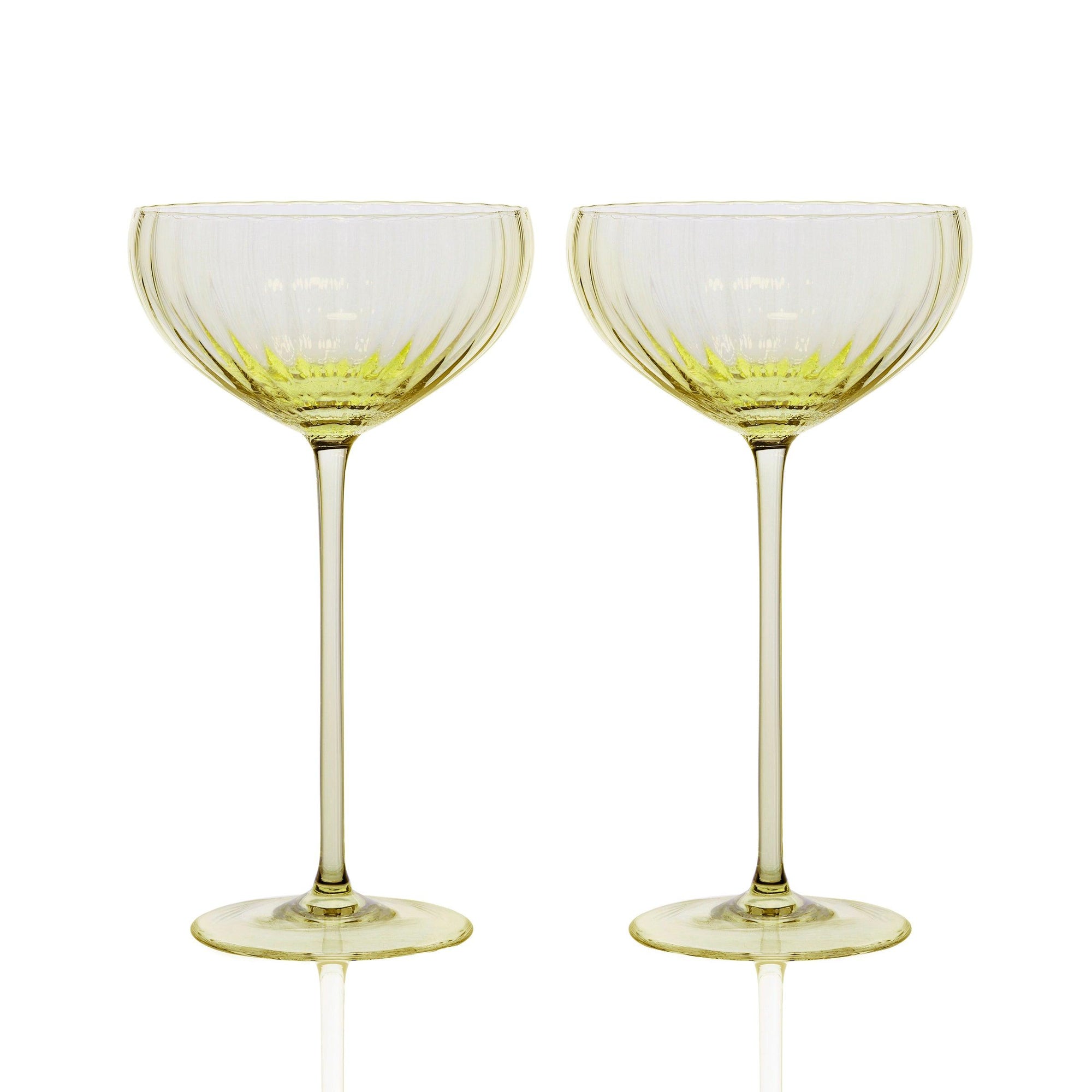 Quinn Citrine Coupe Glasses Set/2 - Caskata