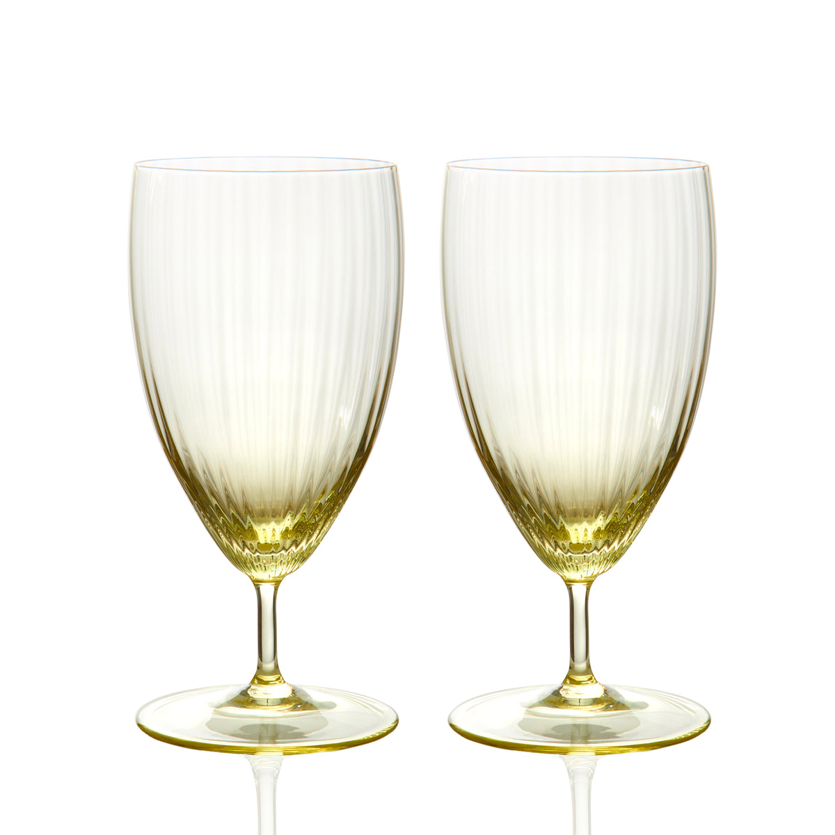 Quinn Citrine Yellow Everyday Crystal Water Glasses Set of 2 From Caskata