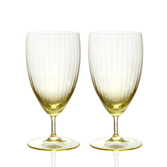 Quinn Citrine Yellow Everyday Crystal Water Glasses Set of 2 From Caskata