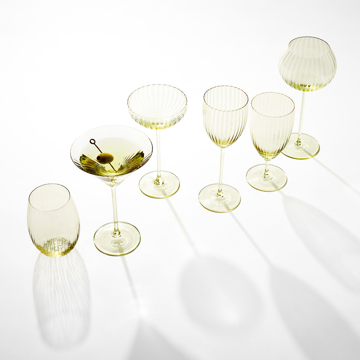 Quinn citrine yellow mouth-blown crystal red wine glasses from Caskata.