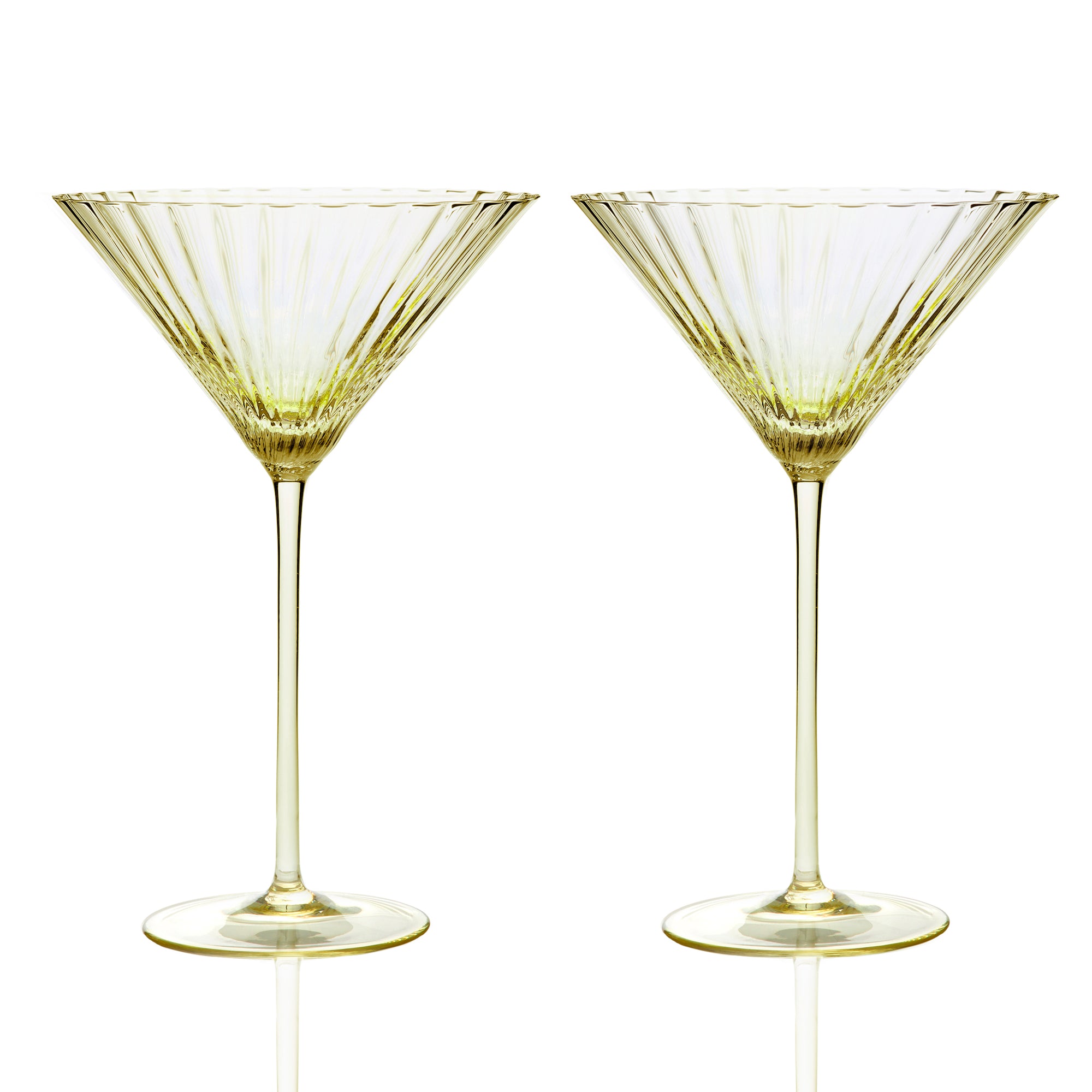 Quinn Citrine Martini Glasses Mouth Blown Crystal from Caskata