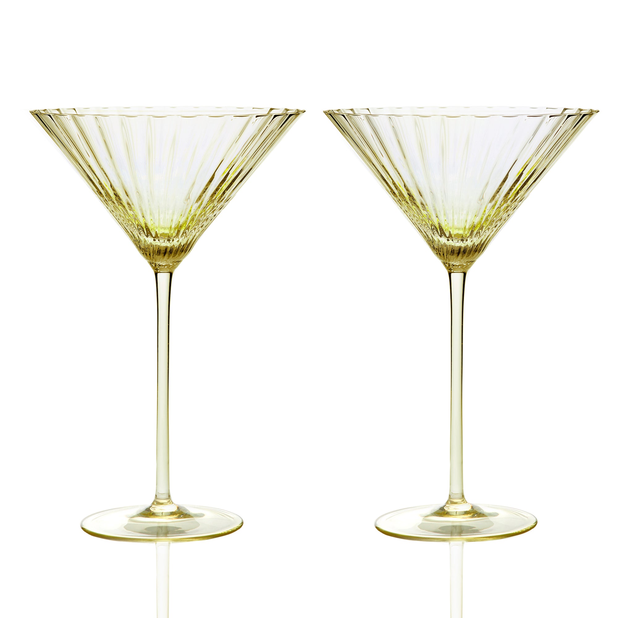 Quinn Citrine Martini Glasses Mouth Blown Crystal from Caskata