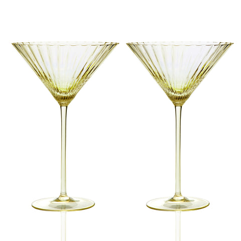 Caskata Quinn Citrine Martini Glasses, Set of 2
