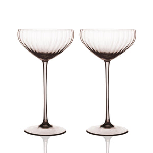 Quinn Mocha Coupe Glasses Set/2 - Caskata