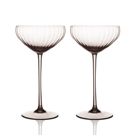 Quinn Mocha Coupe Glasses Set/2 - Caskata
