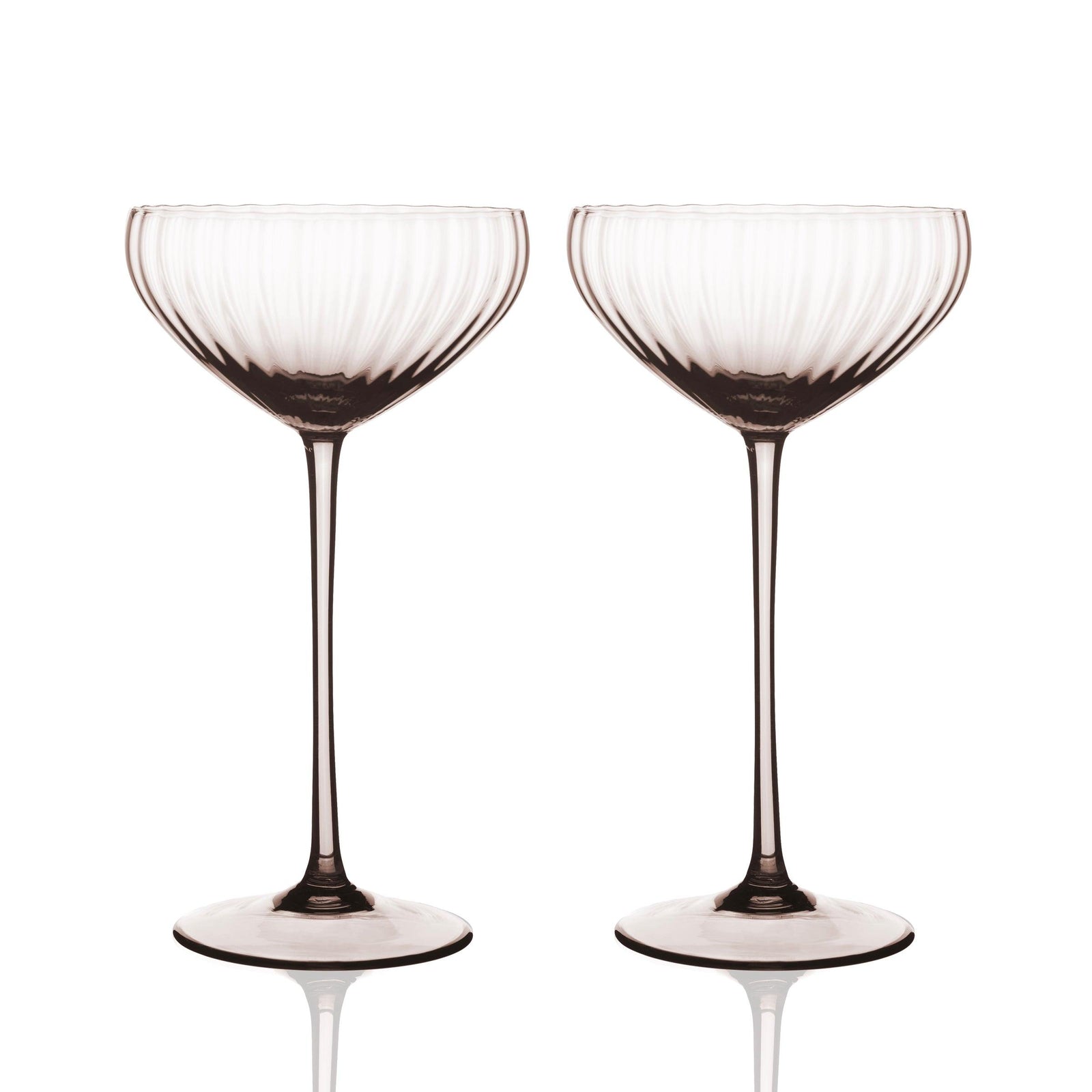 Quinn Mocha Coupe Glasses Set/2 - Caskata