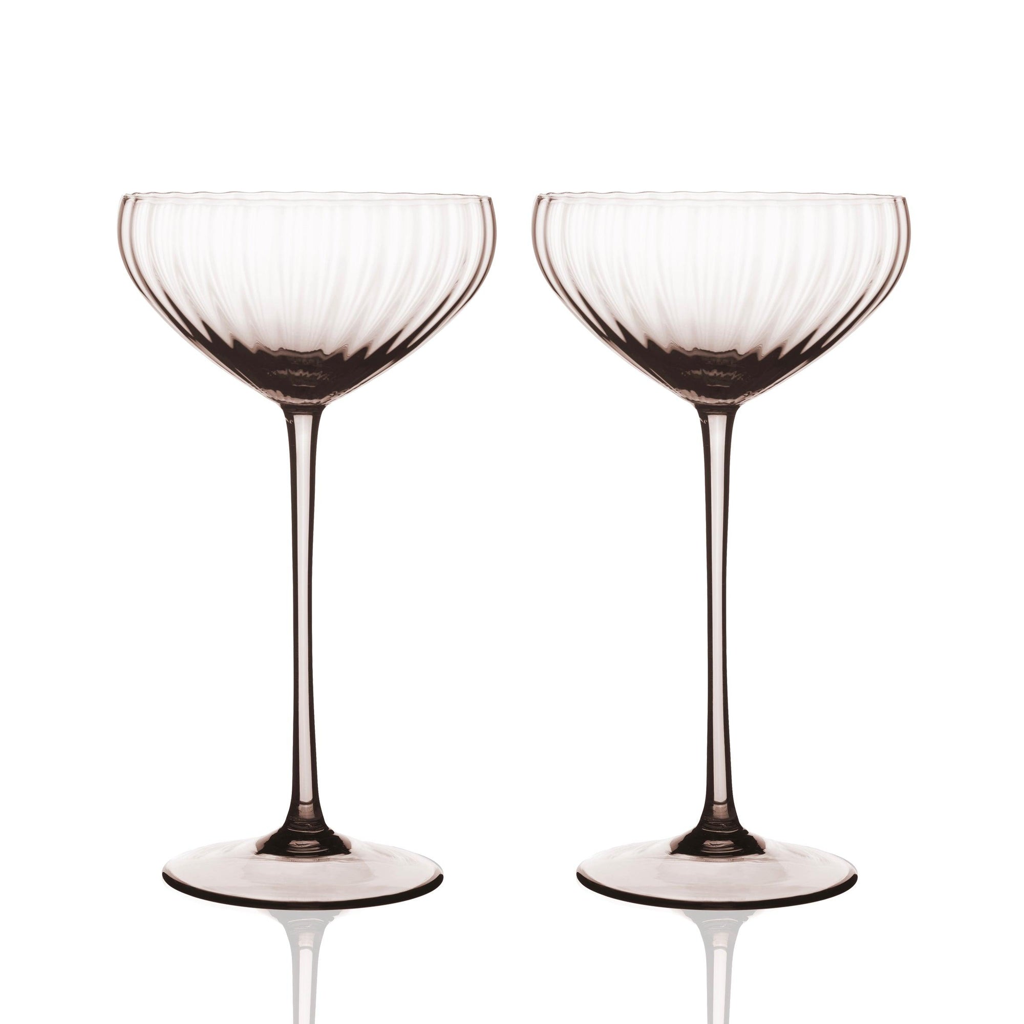 Caskata Celia Ocean & Citrine Coupe Cocktail Glasses Set of 2