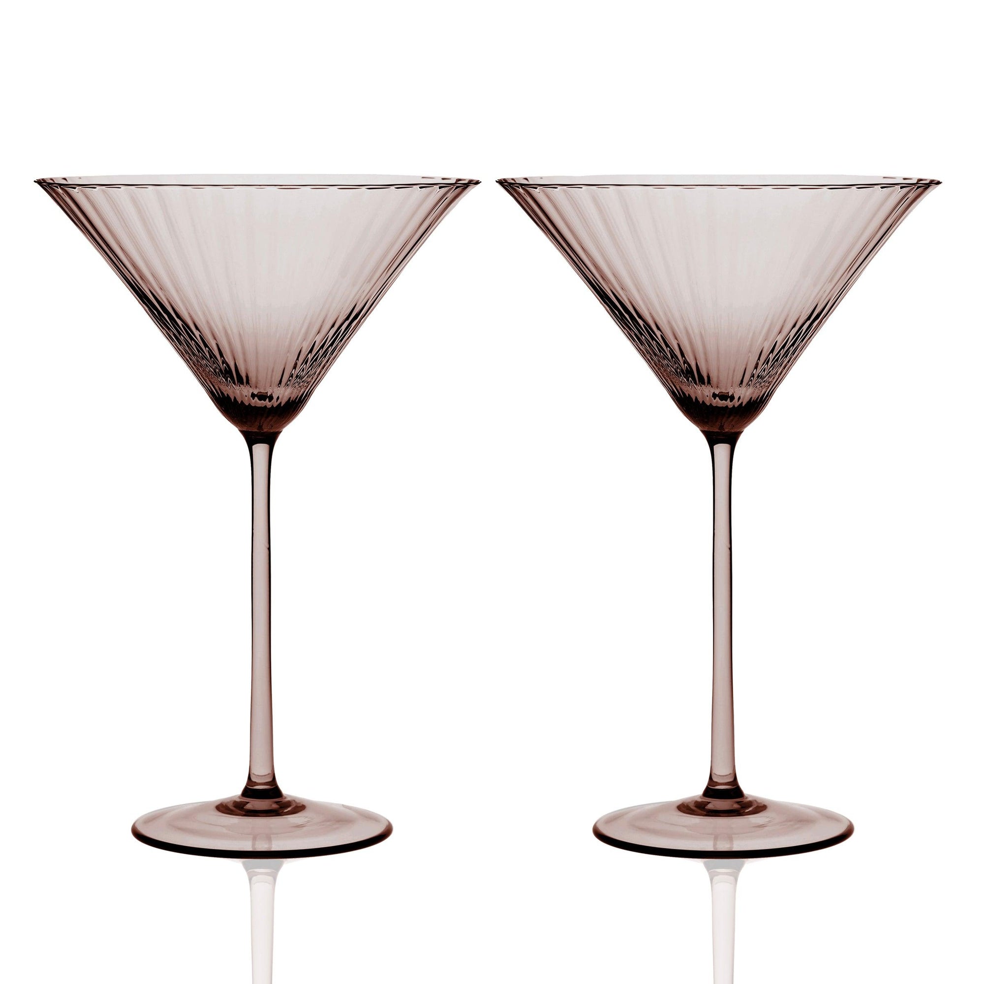 Quinn Mocha Martini Glasses Set of 2 Mouthblown crystal from Caskata