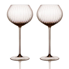 Quinn Mocha Red Wine Glasses Set/2 - Caskata