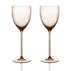 Quinn Mocha White Wine Glasses Set/2 - Caskata