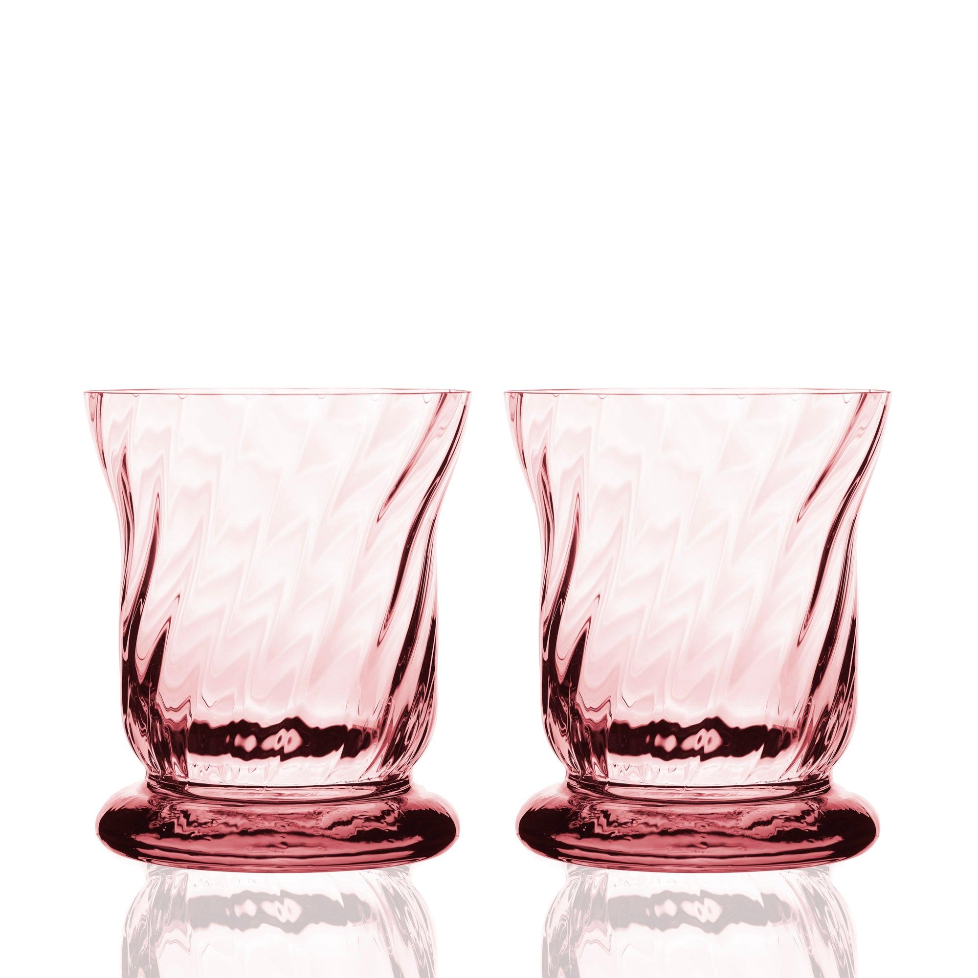 Quinn Rose Votives Crystal Candleholders Set of 2 from Caskata