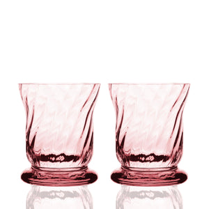 Quinn Rose Votives Crystal Candleholders Set of 2 from Caskata