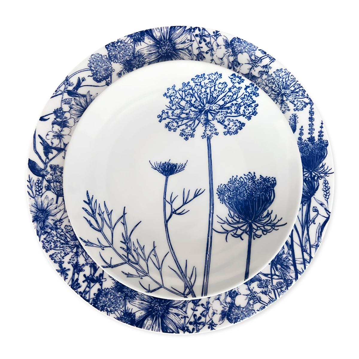 Summer Blues Rimmed Dinner Plate Blue - Caskata