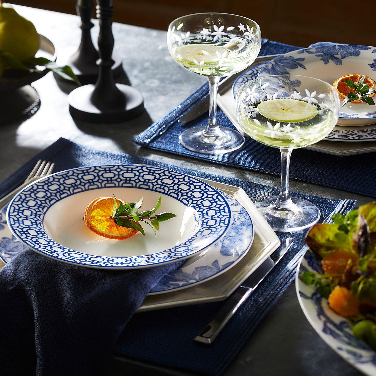 Newport Rimmed Soup Bowl Overhead from Caskata